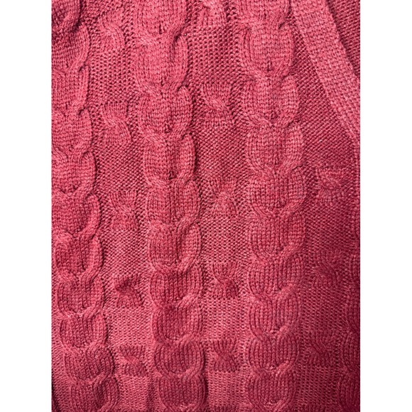 SONOMA Women Small/Medium Cable Knit V-Neck Sleeveless Burgundy Sweater Vest - Picture 3 of 8